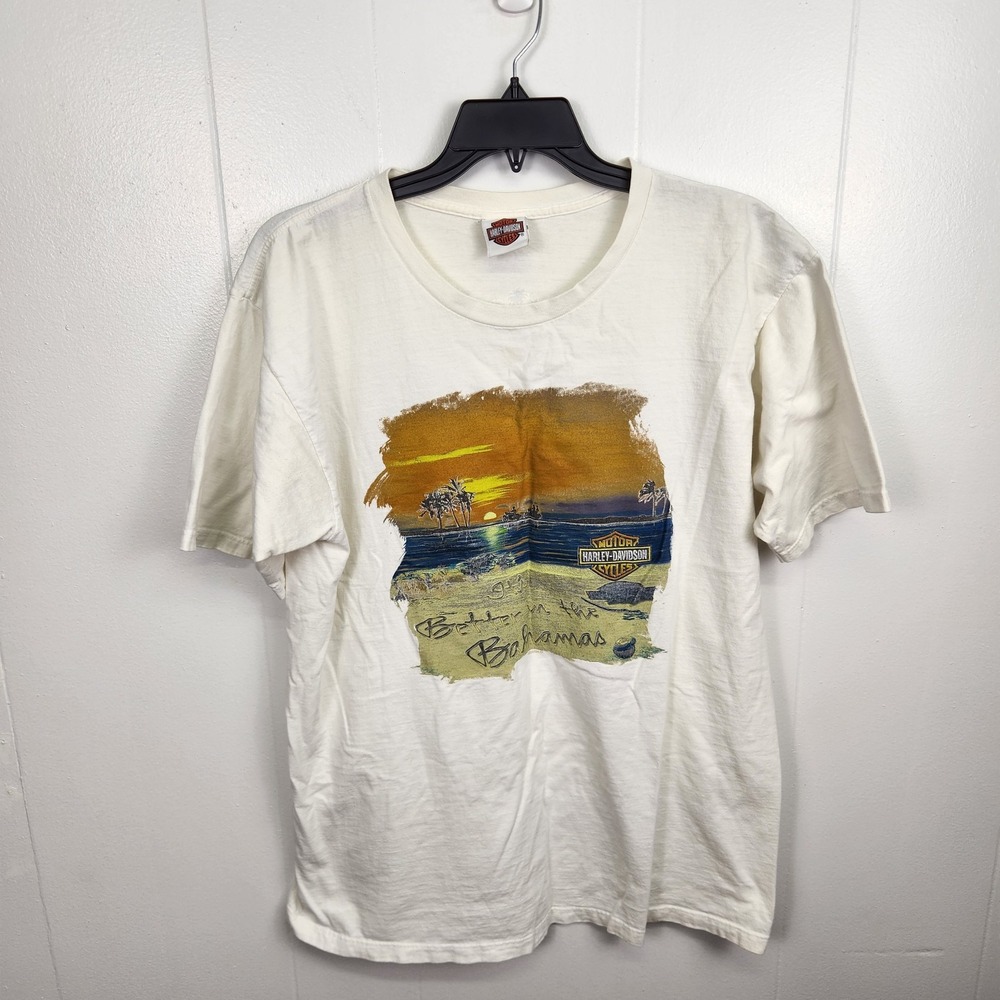 Vintage‎ Harley-Davidson Shirt Mens Extra Large Bahamas Nassau Biker 90s Tee